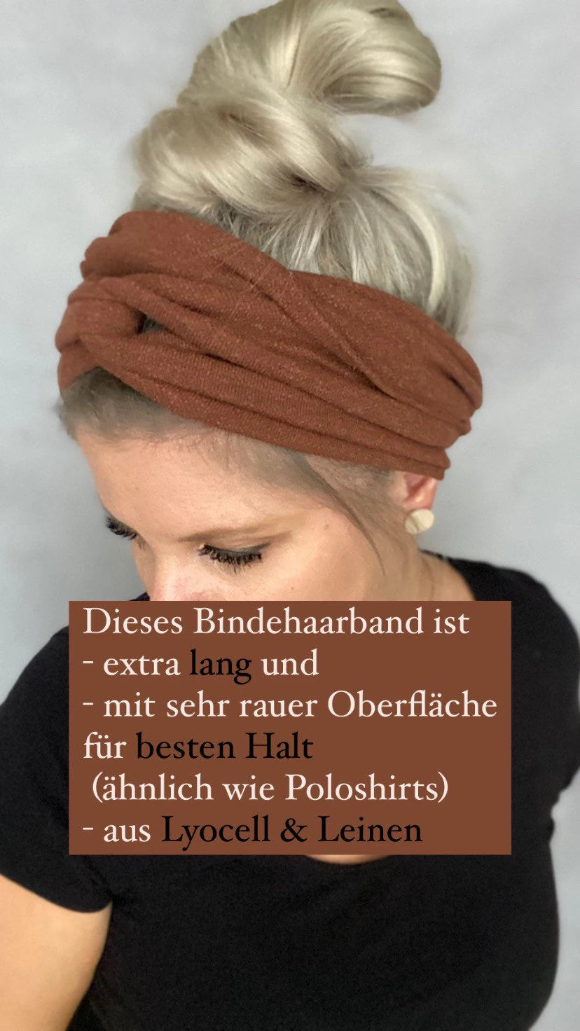 Bindehaarband extra lang in Nussbraun