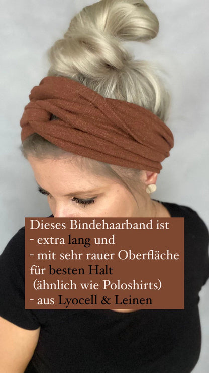 Bindehaarband extra lang in Nussbraun